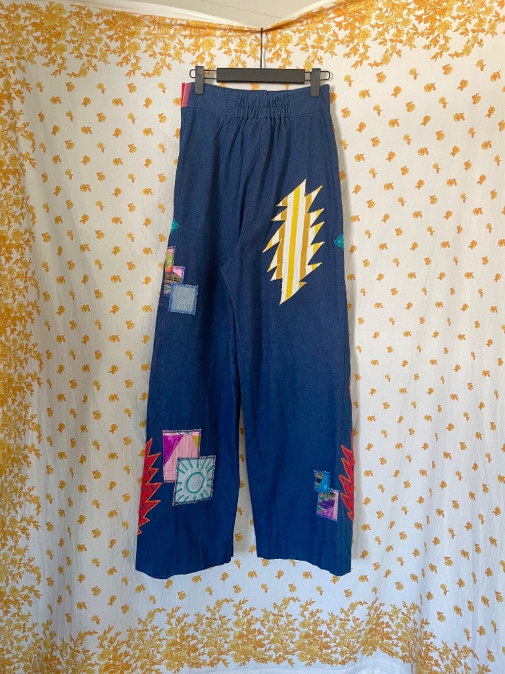 Upcycled Noah’s Flood Patchwork Pull On Jeans - Picture 6 of 8